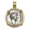 AD 145-147 Marcus Aurelius denarius in gold pendant