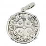 1285-1324 Crusader cross coin in white gold pendant