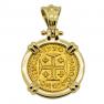 1730 Portuguese 400 Reis in gold pendant