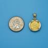 Pendant size next to a Quarter