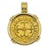 1702 Spanish Sardinia escudo in 18k pendant