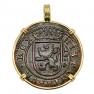1626 Spanish 8 maravedis in gold pendant