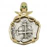 1717 Spanish 2 reales in gold pirate pendant