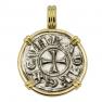 1139-1252 Crusader Cross coin in gold pendant