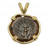 Widows Mite prutah coin in gold pendant