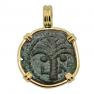 Widows Mite prutah coin in gold pendant