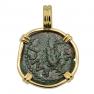Holy Land Widows Mite in gold pendant