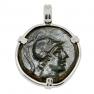 115-90 BC Ares bronze coin in white gold pendant