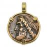261-240 BC Poseidon tetras coin in gold pendant