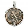 261-240 BC Poseidon tetras in white gold pendant