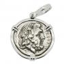 232-168 BC Zeus drachm in white gold pendant