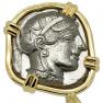 Athena wearing a helmet