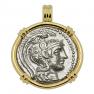 111-110 BC Athenian tetradrachm in gold pendant