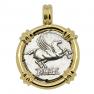 90 BC Pegasus denarius in gold pendant