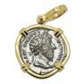 Marcus Aurelius denarius in gold pendant