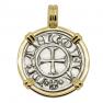1280-1320 Ancona cross coin in gold pendant