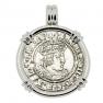 1526-1544 Henry VIII groat in white gold pendant