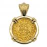 1719 Portuguese 400 Reis in gold pendant