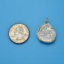 Pendant size next to a Quarter