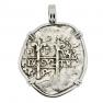 1687 Spanish real in white gold pendant