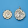 Pendant size next to a Quarter