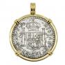 1783 El Cazador Shipwreck 2 reales gold pendant