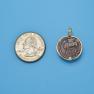Pendant size next to a Quarter