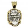 480-450 BC Gorgon drachm coin in gold pendant