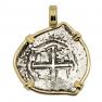 1651-1652 Spanish one real in gold pendant