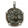 202-133 BC Bee coin in white gold pendant