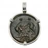 AD 330-336 She-Wolf coin in white gold pendant