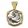 386-338 BC Lion coin in gold pendant