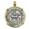 57-35 BC King Azes horseman coin in gold pendant