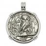 99-98 BC Owl tetradrachm in white gold pendant