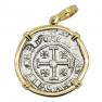 1324-1359 Cyprus Crusader coin in gold pendant