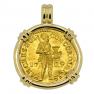 1729 Vliegenthart shipwreck ducat in gold pendant