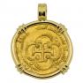 1590-1597 Spanish doubloon in 18k pendant