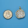 Pendant size next to a Quarter