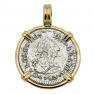 1783 El Cazador Shipwreck 1/2 real in gold pendant