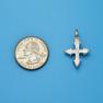 Cross size next to a Quarter