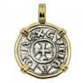 1139-1252 Crusader Cross coin in gold pendant