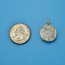 Pendant size next to a Quarter