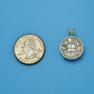 Pendant size next to a Quarter