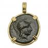 180-85 BC Athena coin in gold pendant