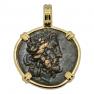 160-110 BC Asclepius coin in gold pendant