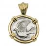 330-280 BC Dove triobol coin in gold pendant