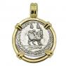85 BC Cupid riding a goat coin in gold pendant