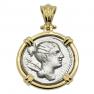 73 BC goddess Diana coin in gold pendant