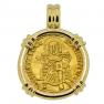 871-886 Jesus Christ solidus in gold pendant