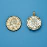 Pendant size next to a Quarter